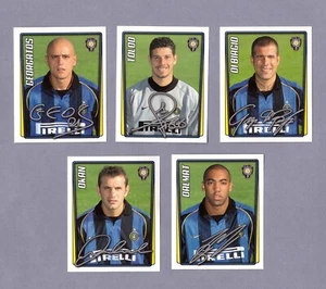 INTER Lotto di 5 Figurine Calcio Merlin 2002 Signed Stickers New NO PANINI - Foto 1 di 2
