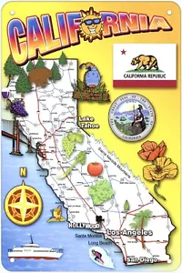 California Map Novità Insegna in alluminio - Foto 1 di 2