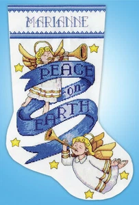 Cross Stitch Kit ~ Design Works Peace on Earth Christmas Stocking #DW5996 - Picture 1 of 3