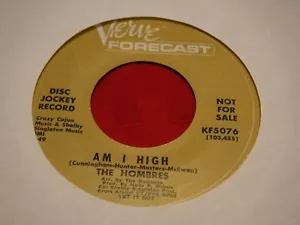 The Hombres 7" 45 RPM Verve Forecast KF5076 Am I High It's a Gas 1967 Promo Rock - Imagen 1 de 5