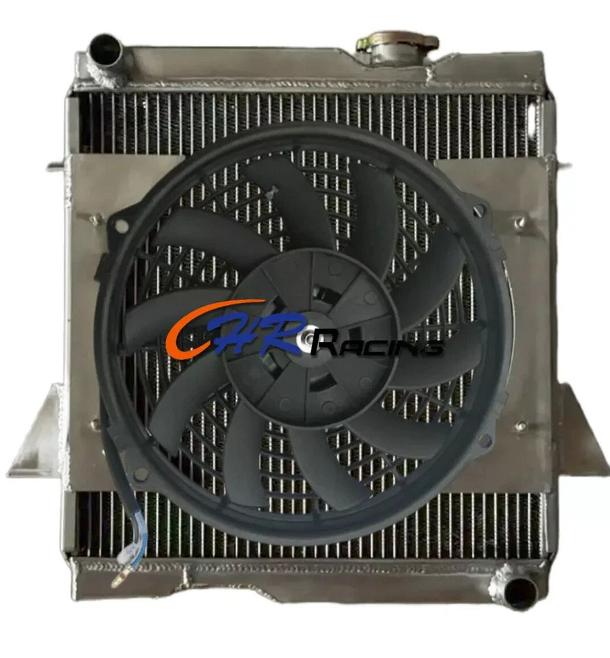 Radiador de aluminio + cubierta + ventilador para Triumph TR 6 1969-1974 TR 250 1967 1968 Foto 1 de 4