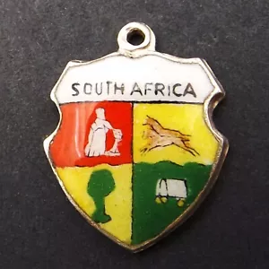 SOUTH AFRICA vintage EPNS and enamel travel souvenir bracelet country charm - Picture 1 of 5