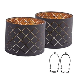 Lampshades for Table Floor Lamp, Medium 12.7" Top x 12.7" Bottom x 10" Black - Picture 1 of 7