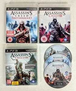 Assassin's Creed PS3 Game Bundle. II, III, Brotherhood. 3 Video Games - Picture 1 of 4