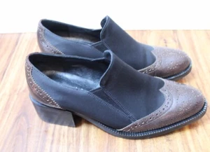Jeffrey Campbell Wingtip Heel Loafer Black Brown Size 8.5 - Picture 1 of 8