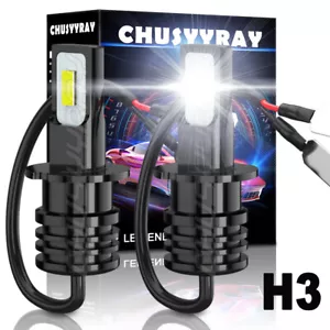 Upgrade H3 LED Headlight Fog Light Bulbs Kit 55W 9800LM 6000K White Super Bright - Picture 1 of 24