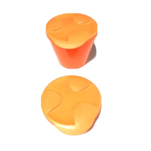 Tupperware Duo Schüsseln abschließbar Lunch-Set transparent orange 1 -2 Tassen 5474A 5422A - Bild 1 von 5
