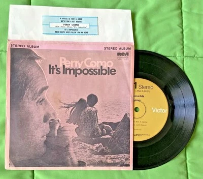 Perry Como "It's Impossible" Compact Jukebox EP 33 RPM LLP used with title strip - Image 1 of 4