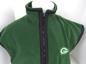 Vtg Green Bay Packers Fleece Vest Large Sleeveless Iron Knights Athletics Green - Picture 1 of 11