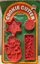 Vintage Christmas Capers Cookie Cutters Star Snowman Candy Cane Holly Ornaments