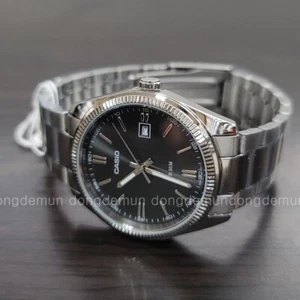 MTP-1302D-1A1 Casio Analog Silver Metal Band White Men Watch Original New - Picture 1 of 9