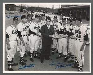 Milwaukee Braves Signed Auto 8x10 Photo With 4 Autographs Including Warren Spahn - Picture 1 of 1