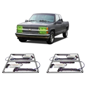 Bright Green Angel Eye Headlight Halo kit for Chevrolet C1500 88-98 - Foto 1 di 3