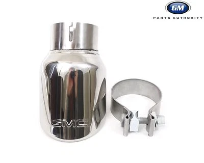 2007-2025 GMC Yukon 3.6L 5.3L Polished Exhaust Tip 84439203 w/ GMC Logo OEM GM - Image 1 of 2
