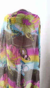 Large Butterfly Print Wrap Scarf Lightweight Colorful 66 x 42 A165 - Bild 1 von 5