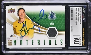 2010 Upper Deck WPS Materials #W-HS Hope Solo Game-Used CGC JSA Authentic Auto - Picture 1 of 2