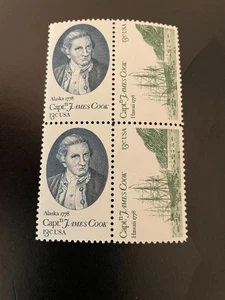USA GEDENKMÜNZEN, 1978 VIERERBLOCK BRIEFMARKEN ZU EHREN VON CAPTAIN COOK'S VOYAGE - Bild 1 von 1