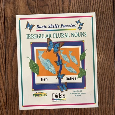 Didax Phonics Basic Skills Puzzles - Irregular Plural Nouns - Classroom Puzzle - Image 1 of 4