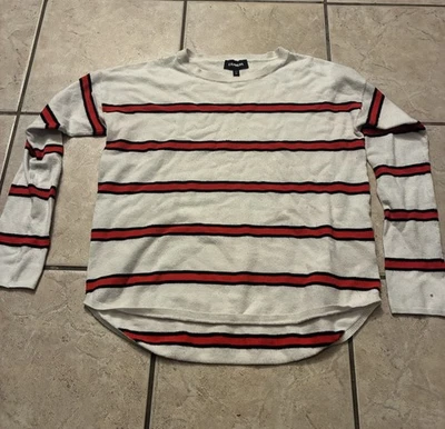 Camisa Express Mujer M Rayas Manga Larga Roja Blanca Foto 1 de 3