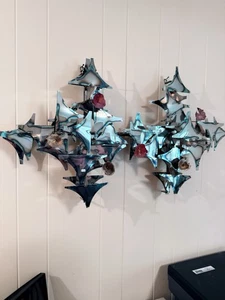 MCM Brutalist ABSTRAKT METALL Volkskunst geschweißt Starburst SKULPTUR signiert Wand 36" - Bild 1 von 5