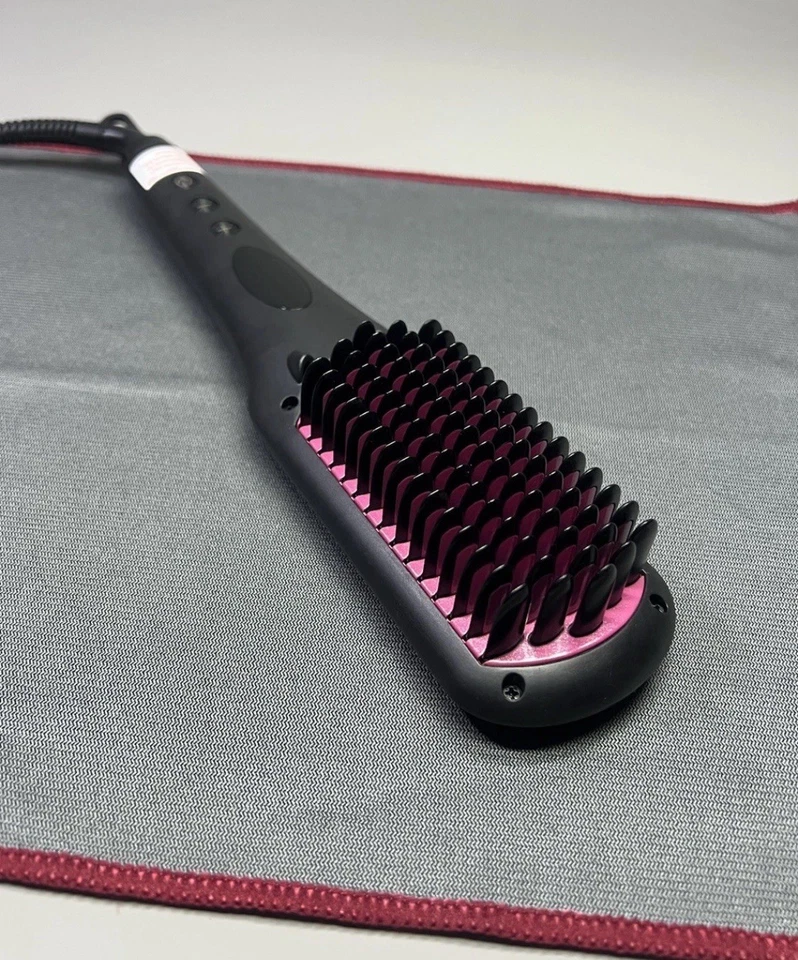 Hair Straightener Hot Brush Comb Wide 3D Teeth For Curly Hair Double Ionic 230C - Image 1 of 4