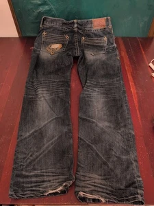 Affliction Blake Jeans Herren 38 blau distressed bestickt Taschen - Bild 1 von 22