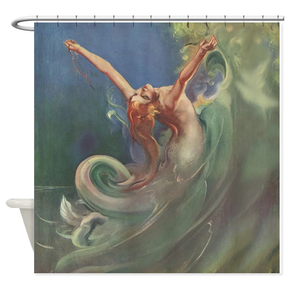 Cortina de ducha vintage arte sirena CafePress (719436504) Foto 1 de 1