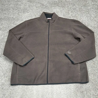 Jaqueta masculina IZOD de lã com zíper PerformX suporte colarinho bolsos marrom 2X-grande - Imagem 1 de 4