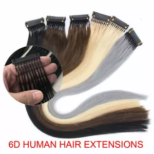 10-28Inch 6D Pre-bonded Remy Human Hair Extensions 50g 100 Strands More 10 Color - Picture 1 of 21