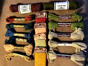 lot 17 YARN needlepoint crewel embroidery Paternayan Elsa Williams Bucilla vtg - Picture 1 of 7