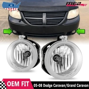 Fog Lights For 05-09 Dodge Grand Caravan Bumper Front Lamps 2005-2009 Clear Lens - Picture 1 of 8