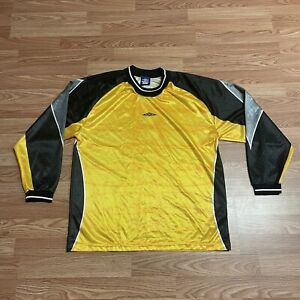 Vintage Umbro Men’s Goalkeeper Jersey Soccer Large Made In USA Yellow 90’s