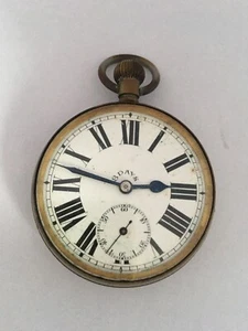 Antique Silver Plated 8 Day Pocket Watch For Spares Or Repair - Picture 1 of 12