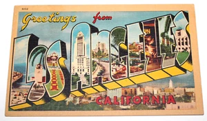 Big Letter Los Angeles Greeting California Longshaw Card Co PA1-2 - Picture 1 of 2