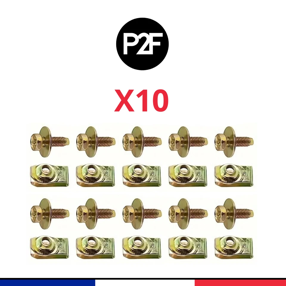 ✔️Juego de 10 tornillos de acero galvanizado M6 - Kit de montaje de parachoques/reparación automática Foto 1 de 3