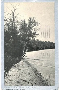 cartolina traversa città lunga riva lago 1942 MI - Foto 1 di 2