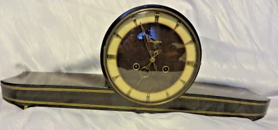 Dekorative antike Kaminuhr/Tisch Uhr von Dugena mit Gong u.Schlüssel 50er Jahre - Bild 1 von 4