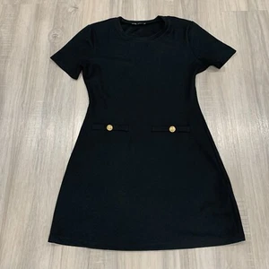 Neu mit Etikett authentisches osmanisches Damen-Strickkleid Zara goldfarben geknöpft blau Medium - Bild 1 von 7