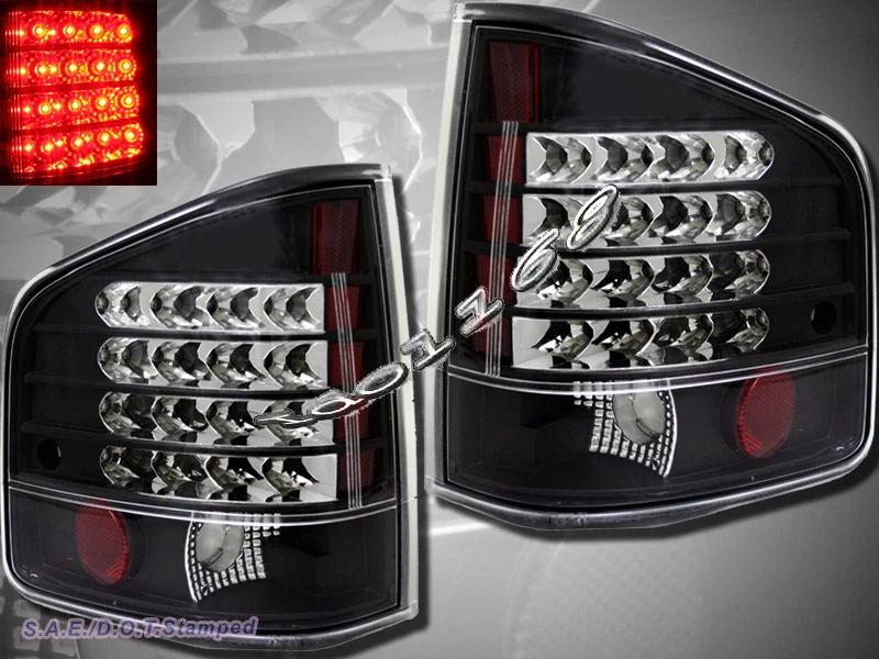 1994-2004 CHEVY S10/94-04 SONOMA PICKUP LANTERNAS TRASEIRAS LED PRETO 03 02 01 - Imagem 1 de 2