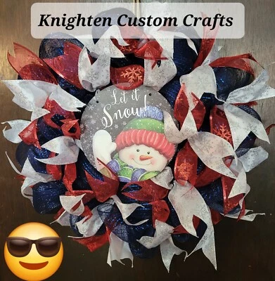 Let It Snow Snowman Wreath - Image 1 of 4