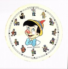 DISCO METALLICO BAYARD OROLOGIO PINOCCHIO BURATTINO FAVOLA FIABA WALT DISNEY