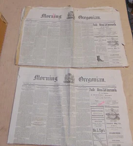 Periódico Oregonian de la mañana de Navidad de 1882 + 23 de diciembre, Portland Oregon - Imagen 1 de 5