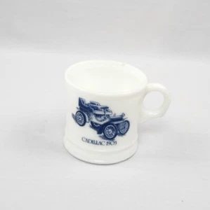 VIntage Surrey Shaving Mug Cadillac 1903 Coffee Cup Milk Glass Antique Car Image - Picture 1 of 3
