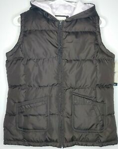 Girl's Cherokee NEW Size XL 14/16 Brown And Pink Hooded Puffer Vest (B13)