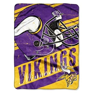 NFL Minnesota Vikings Deep Slant Micro Raschel Solf Throw Blanket 46" x 60" - Picture 1 of 1