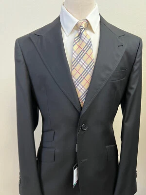 Terno de lã preto super 150 Cerruti 2 peças pico lapela/bolso para ingressos - Imagem 1 de 4