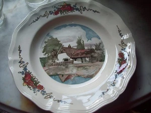 SARREGUEMINES France OBERNAI pattern Soup Salad Bowl Cottage Signed Loux 9-5/8" - Picture 1 of 3