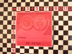 Disco fiscale francese 1969 - Citroen 2CV Dyane HY Van DS Ami 8 Renault 4CV 4 H Ripple - Foto 1 di 1
