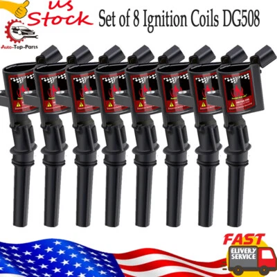 Paquete de 8 bobinas de encendido DG508 para Ford F150 Expedition 00 2001 2002 2003 4,6/5,4 L Foto 1 de 4