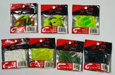 10 Pcs / 20 Pcs B n M Crappie Panfish 2 in Curl Tail Grub Fishing Baits - Image 1 of 4